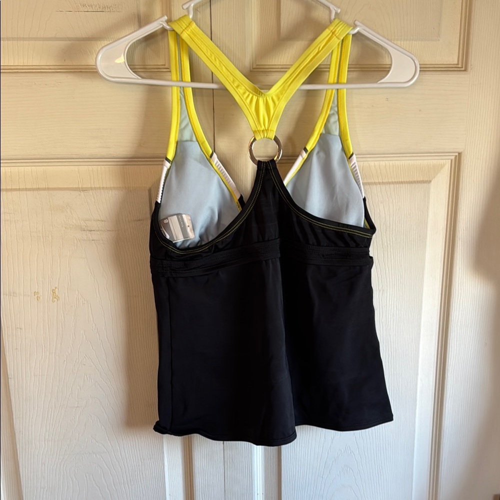 Nike Women's Swim Top - Yellow, White, and Black - Picture 2 of 3